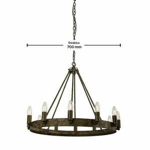 Lampa wisząca Endon Chevalier 12xE14 brązowo-srebrna stal 70 cm small 1
