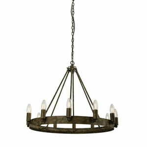 Lampa wisząca Endon Chevalier 12xE14 brązowo-srebrna stal 70 cm small 0