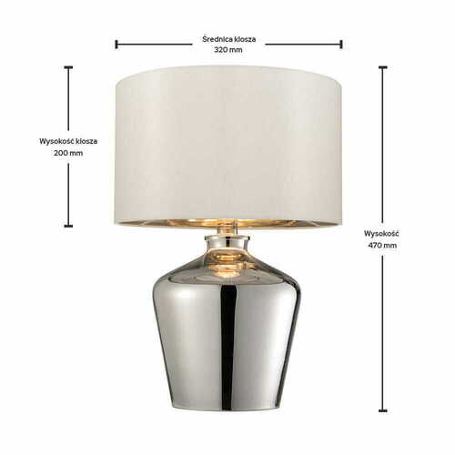 Sprawdź Lampa stojąca Endon Waldorf biała chrom szkło tkanina 47 cm