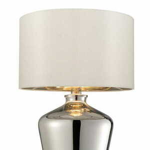 Lampa stojąca Endon Waldorf biała chrom szkło tkanina 47 cm small 2