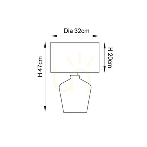 Lampa stołowa Endon Waldorf 61198 – chrom, abażur w kolorze kości słoniowej, 47 cm small 11