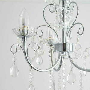 Lampa sufitowa Endon Tabitha chrom kryształ 3xG9 IP44 small 3