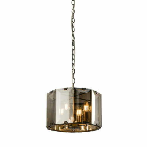 Sprawdź Lampa wisząca Endon Clooney 4xE14 szara dymiona szklana 35 cm