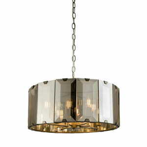 Lampa wisząca Endon Clooney 8xE14 szkło dymione szare 50 cm small 0