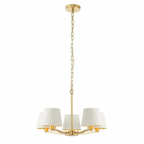 Sprawdź Lampa wisząca Endon Harvey 5xE14 biało-złota 56 cm