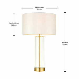 Lampa stojąca Endon Lessina 68802 biało-złota, tkanina, szkło, E27 small 1