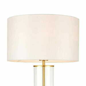 Lampa stojąca Endon Lessina 68802 biało-złota, tkanina, szkło, E27 small 2
