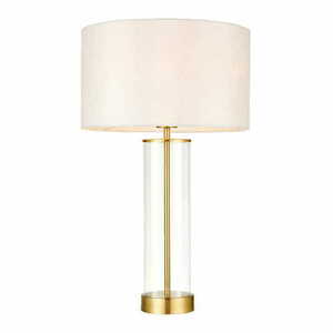 Lampa stojąca Endon Lessina 68802 biało-złota, tkanina, szkło, E27 small 0