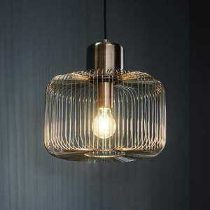 Lampa wisząca Endon Nicola 68986 druciany klosz miedziany Ø30 cm E27 small 6