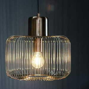 Lampa wisząca Endon Nicola 68986 druciany klosz miedziany Ø30 cm E27 small 7