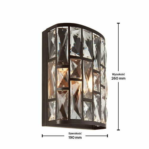 Sprawdź Kinkiet Endon Belle brązowy transparentny stal kryształ E14 1x40W 69392