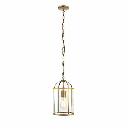 Sprawdź Lampa wisząca Endon Lambeth mosiężno-transparentna 20 cm szkło stal E27