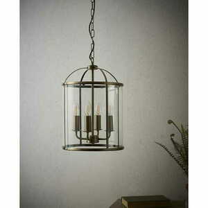 Lampa wisząca Endon Lambeth mosiężna, 4xE14, szklana, regulowana, 30 cm small 1