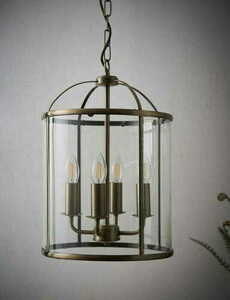 Lampa wisząca Endon Lambeth mosiężna, 4xE14, szklana, regulowana, 30 cm small 3