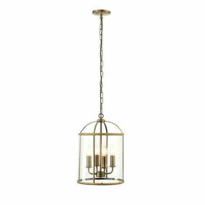 Lampa wisząca Endon Lambeth mosiężna, 4xE14, szklana, regulowana, 30 cm small 4