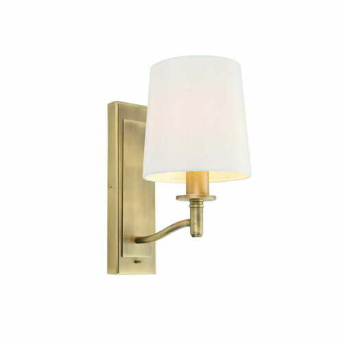Sprawdź Kinkiet Endon Ortona 70246 mosiądz antyczny mat abażur biały E14 40 W z włącznikiem 28,3 cm