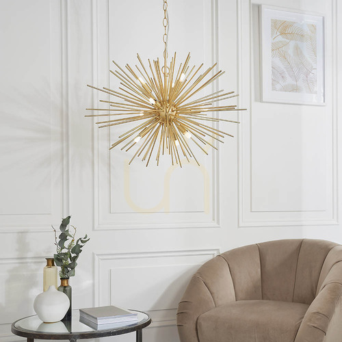 Sprawdź Lampa wisząca Endon Orta 9xG9 mosiężna LED regulowana 62 cm