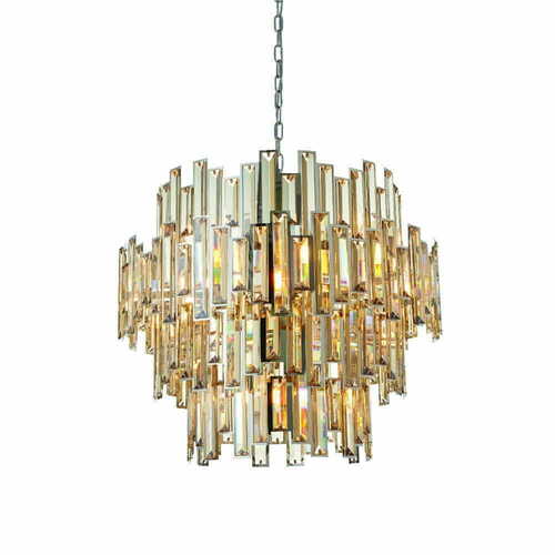 Sprawdź Lampa wisząca Endon Viviana 72746 chrom kryształy szampańskie 15xE14 72 cm