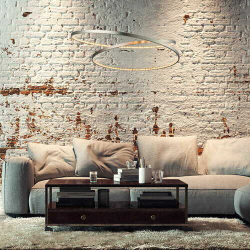 Sprawdź Lampa wisząca Endon Eternity nikiel LED 70 cm 42W 3000K 5260 lm 72969