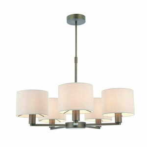 Lampa wisząca Endon Daley 5-punktowa brązowo-biała marmur, regulowana small 1