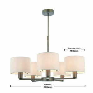 Lampa wisząca Endon Daley 5-punktowa brązowo-biała marmur, regulowana small 2