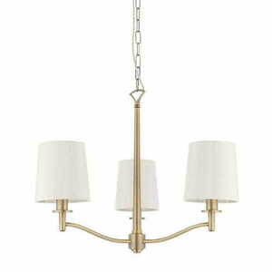 Lampa wisząca Endon Ortona 3xE14 mosiężna biała tkanina small 1