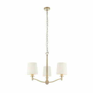 Lampa wisząca Endon Ortona 3xE14 mosiężna biała tkanina small 0