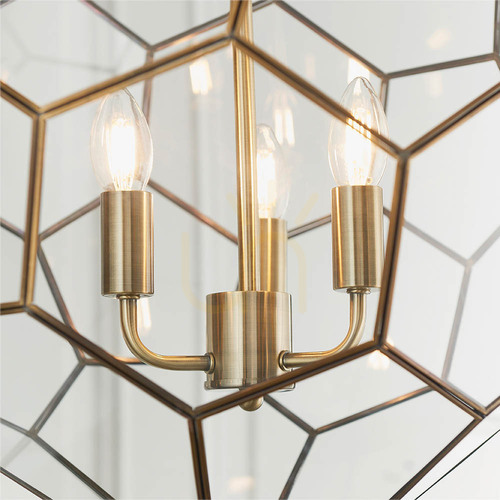 Sprawdź Lampa wisząca Endon Miele 3xE14 mosiężna szklana
