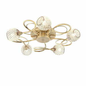 Lampa sufitowa Endon Aherne 5-punktowa mosiężna szklana 47,2 cm small 0