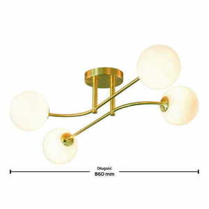 Lampa sufitowa Endon Otto 75959 4×G9 mosiężna szkło opalowe small 2