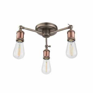Plafon Endon Hal 3xE27 miedziano-srebrny industrialny stalowy 35,5-50 cm small 1