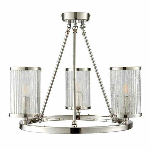 Sprawdź Lampa sufitowa Endon Easton 3-punktowa nikiel transparentna 40 cm