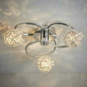 Lampa sufitowa Endon Talia chrom 3xG9 szkło glamour 46 cm small 1