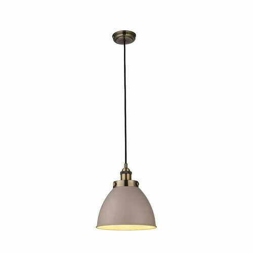 Sprawdź Lampa wisząca Franklin Endon mosiężna szara industrialna 23,5 cm 76328