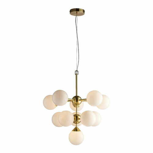 Sprawdź Lampa wisząca Oscar Endon mosiądz biały 11xG9 LED 55,8 cm