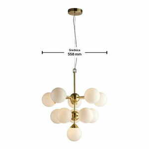 Lampa wisząca Oscar Endon mosiądz biały 11xG9 LED 55,8 cm small 3