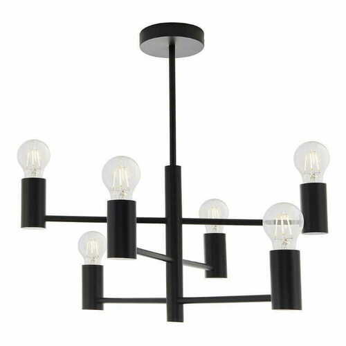 Sprawdź Lampa sufitowa Endon Studio czarna stal 6-punktowa LED E27 IP20