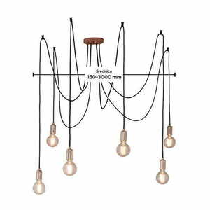 Lampa wisząca Endon Studio miedziano-czarna 6xE27 LED stalowa small 3