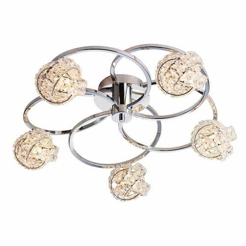 Sprawdź Lampa sufitowa Endon Talia chrom szkło 5xG9 Ø56 cm LED dimmable