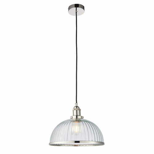 Sprawdź Lampa wisząca Endon Hansen nikiel szkło transparentne 1x E27 30,2 cm