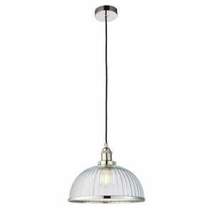 Lampa wisząca Endon Hansen nikiel szkło transparentne 1x E27 30,2 cm small 0