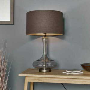 Lampa stołowa Caia Endon brązowa ze szkła i tkaniny 62 cm 79835 small 1