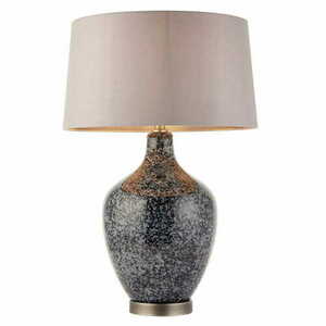 Lampa stojąca Endon Ilsa szara nikiel tkanina E27 59 cm small 0
