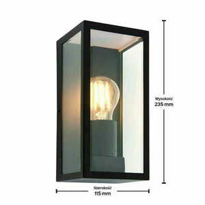 Kinkiet Endon Oxford czarny stal nierdzewna IP44 E27 LED 28W small 1