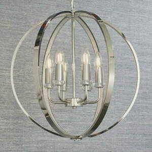 Lampa wisząca Endon Ritz nikiel kryształ 6xE14 Ø50 cm small 5