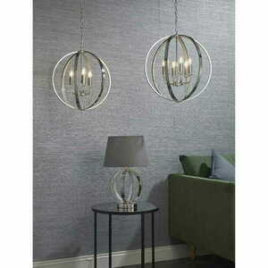 Lampa wisząca Endon Ritz nikiel kryształ 6xE14 Ø50 cm small 8