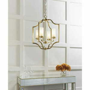Lampa wisząca Endon Edrea 4xE14 mosiądz szkło transparentne glamour small 1