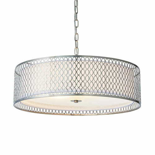 Sprawdź Lampa wisząca Endon Cordero 3xE27 nikiel biały 56 cm