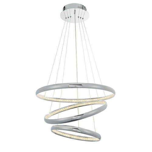 Sprawdź Lampa wisząca LED Chrom Kryształ Endon Ozias 55 cm 49,5 W Dimmable