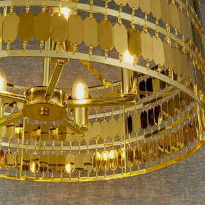 Lampa wisząca Endon Eldora złota 5xE14 56 cm glamour small 6